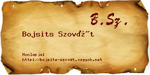 Bojsits Szovát névjegykártya